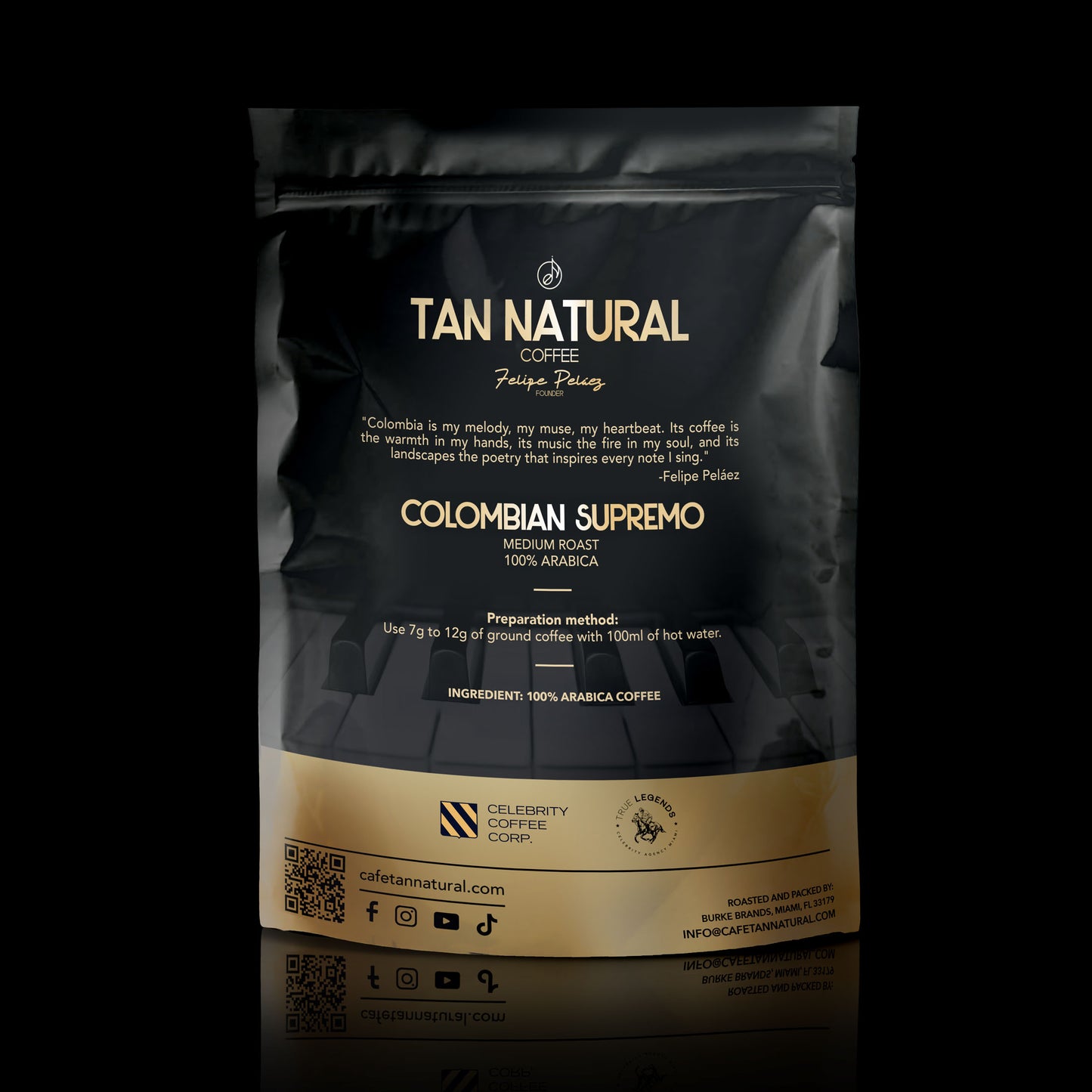 Tan Natural by Felipe Peláez - Organic Medium Roast Coffee – 2LB Bag