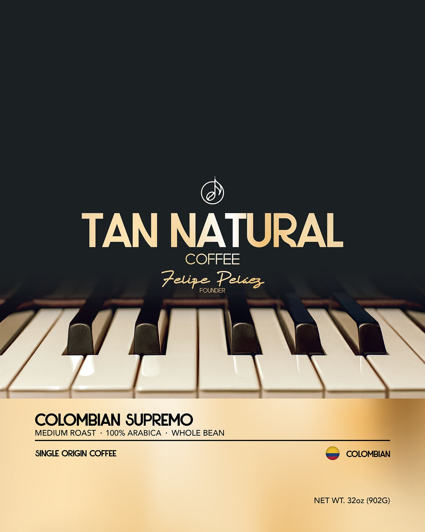 Tan Natural by Felipe Peláez - Organic Medium Roast Coffee – 2LB Bag